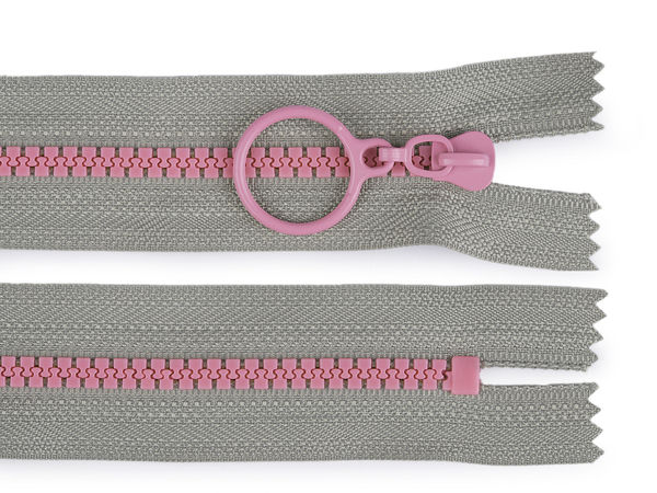 Premium No. 5 Indivisible Plastic Zipper (15cm) with Decorative Slider | Contrast Two-Tone Closed-End Zipper for Bags, Pouches & Crafts