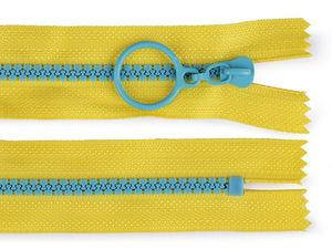 Premium No. 5 Closed-End Two-Tone Plastic Zipper (25cm) with Decorative Slider