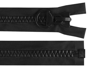 No. 20 Heavy-Duty Extra Large Plastic Open-End Zipper with Oversized Round Pull Slider