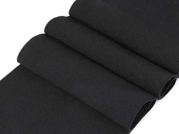 Premium Elastic Rib Knit Waistband Band - Stretch Ribbing with Drawstring Tunnel (14x90 cm)