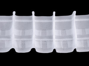 Premium 50mm Pencil Pleating Curtain Heading Tape - 2-Drawstring Drapery Ruffler Tape for Hooks, White