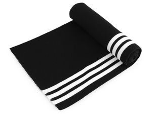 Premium Elastic Rib Knit Cuff & Waistband - Black Ribbed Trim (14x80 cm)