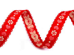 Premium Jacquard Heart and Flower Patterned Ribbon - Woven Folk Trimming for Sewing, Crafts, and Apparel Decor