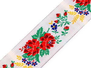 Premium Woven Jacquard Folk Pattern Ribbon - 55mm Width (Second Quality)