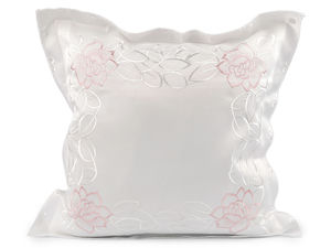 Elegant Floral Embroidered Cushion Cover - 45x45 cm Decorative Pillowcase for Home & Wedding Decor
