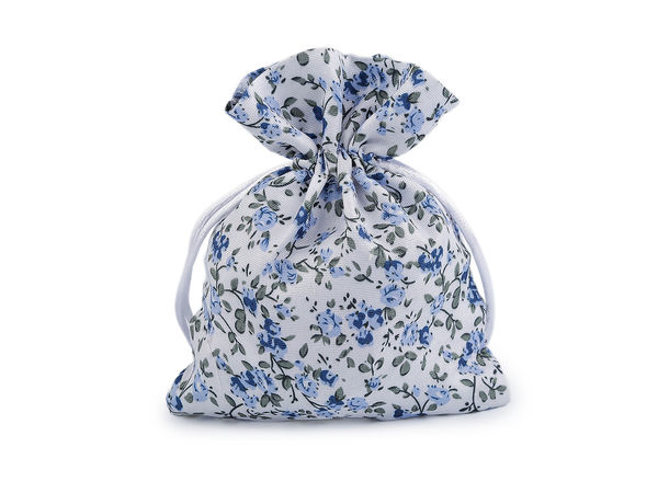 Elegant Floral Textile Gift Bag with Satin Drawstrings, 10x13 cm - Multipurpose Favor Pouch for Jewelry, Crafts & Gifts