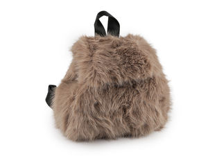 Premium Faux Fur Backpack - Drawstring Closure with Flap, Adjustable Straps (27x30 cm)