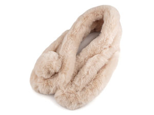 Premium Faux Fur Scarf with Adjustable Pom-Pom Closure - Elegant Winter Neck Warmer & Shawl (15 x 75 cm)