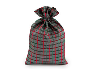 Premium Checkered Lurex Gift Bag with Satin Drawstring, 20x30 cm - Reusable Elegant Gift Wrapping for Holidays, Birthdays & Special Occasions