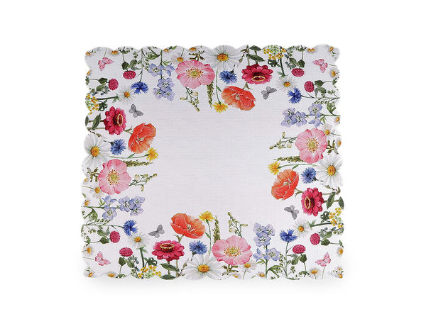 Elegant Square Floral Textile Placemat (40x40 cm) - Premium Table Protector