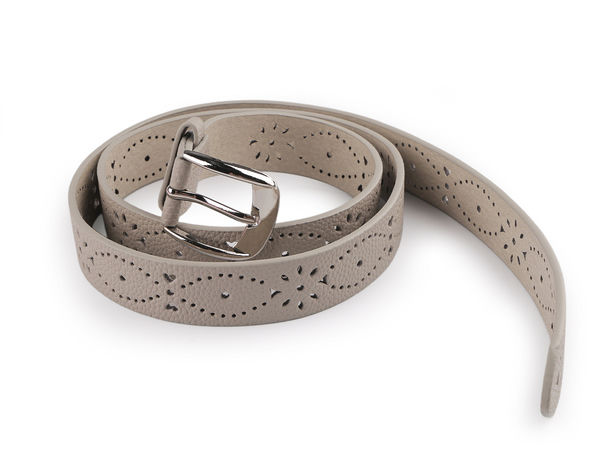 Women's Classic Perforated Eco-Leather Belt - Elegant 2.7cm Width Adjustable Waist Strap