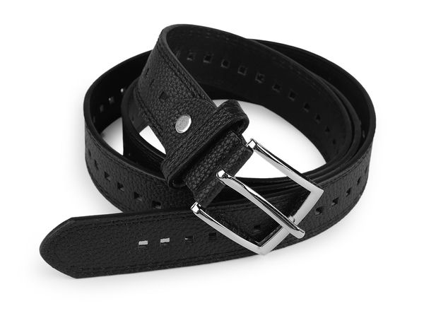 Women's Adjustable Eyelet Eco-Leather Belt - 2.8cm Width, Classic Metal Buckle Fashion Belt for Women and Girls