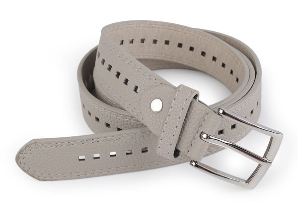 Women's Adjustable Eyelet Eco-Leather Belt - 2.8cm Width, Classic Metal Buckle Fashion Belt for Women and Girls