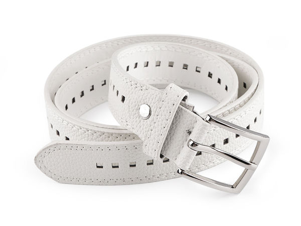 Women's Adjustable Eyelet Eco-Leather Belt - 2.8cm Width, Classic Metal Buckle Fashion Belt for Women and Girls