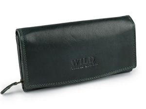 Women's Premium Leather Clutch Wallet - High-Capacity Card Organizer with Zipper Coin Purse (10x19 cm)