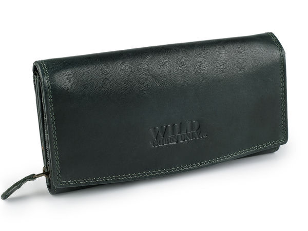 Women's Premium Leather Clutch Wallet - High-Capacity Card Organizer with Zipper Coin Purse (10x19 cm)