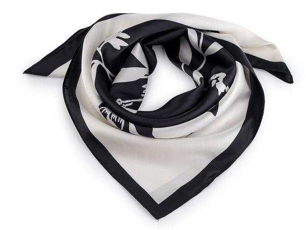 Luxurious Floral Pattern Satin Square Scarf (65x65 cm) - Elegant Fashion Neck Wear & Hair Accessory