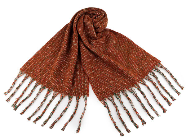 Premium Reversible Winter Scarf with Twisted Fringes - Textured Soft Knit Wrap (35x185 cm)