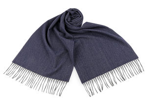 Premium Men's Double-Sided Chevron Scarf with Fringes - 35x175 cm