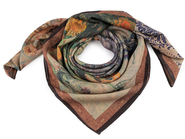Elegant Reversible Patterned Scarf - 90x90 cm Double-Sided Fashion Shawl