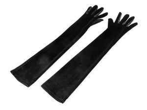 Elegant Black Long Velvet Evening Gloves - Premium Opera Length Formal Dress Gloves