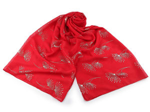 Elegant Metallic Rose Gold Twig Pattern Scarf & Shawl - Lightweight All-Occasion Wrap (70x180 cm)