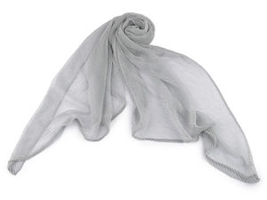 Shimmering Lurex Pleated Evening Shawl - Elegant Semi-Transparent Formal Shoulder Wrap Scarf, 60x160 cm