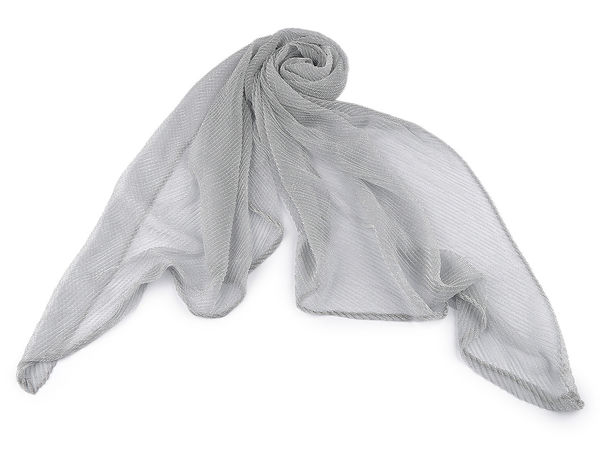 Shimmering Lurex Pleated Evening Shawl - Elegant Semi-Transparent Formal Shoulder Wrap Scarf, 60x160 cm