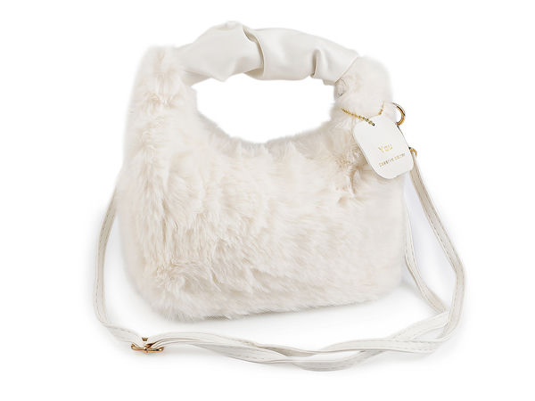 Premium Faux Fur Handbag - Elegant Crossbody Purse with Adjustable Strap (24 x 21 cm)