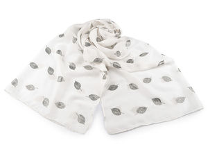Elegant Metallic Gold Leaf Print Scarf and Shawl - Lightweight 70x180 cm Fashion Accessory