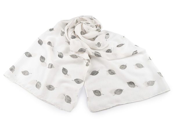 Elegant Metallic Gold Leaf Print Scarf and Shawl - Lightweight 70x180 cm Fashion Accessory