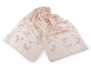 Elegant Paisley Patterned Scarf & Shawl - Lightweight Translucent Fashion Wrap (70 x 180 cm)