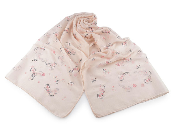 Elegant Paisley Patterned Scarf & Shawl - Lightweight Translucent Fashion Wrap (70 x 180 cm)