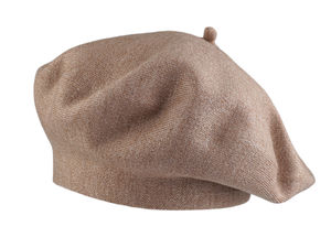 Women's Knitted Viscose Beret - Elegant Double-Knit French Style Beanie Hat for Autumn, Winter, and Spring