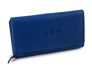 Women's RFID-Blocking Genuine Leather Wallet – Double Zipper Organizer Clutch with Multiple Card Slots (9.5 x 17 cm)