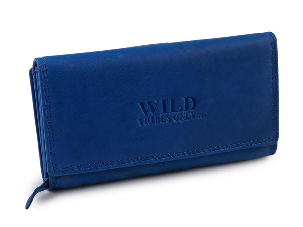 Women's RFID-Blocking Genuine Leather Wallet – Double Zipper Organizer Clutch with Multiple Card Slots (9.5 x 17 cm)