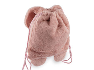 Children's Plush Bunny Backpack 25x27 cm - Soft Animal Drawstring Bag for Kids