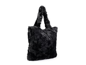 Premium Large Faux Fur Handbag - Elegant Winter Shoulder Tote Bag (36 x 37 cm)
