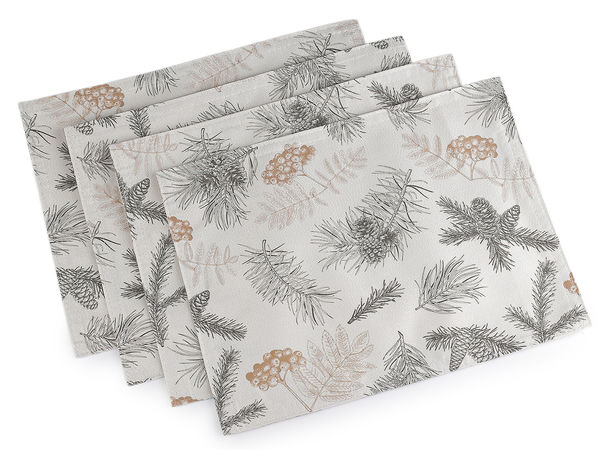 Premium Double-Sided Christmas Fabric Placemat with Shimmering Lurex (30x40 cm)