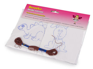 Kids' Pre-Printed Embroidery Starter Kit - 2-Piece Beginner Needlepoint Craft Set