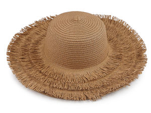 Women's DIY Straw Summer Beach Hat with Fringes – Customizable Wide-Brim Sun Hat for Crafts, Boho Styling & Home Decor