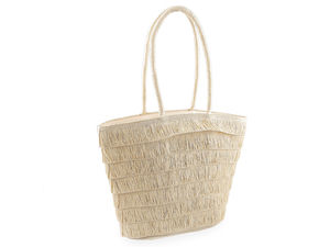 Large Woven Fringe Beach Bag - Premium Summer Tote with Zipper Closure & Lined Interior, 40x27 cm