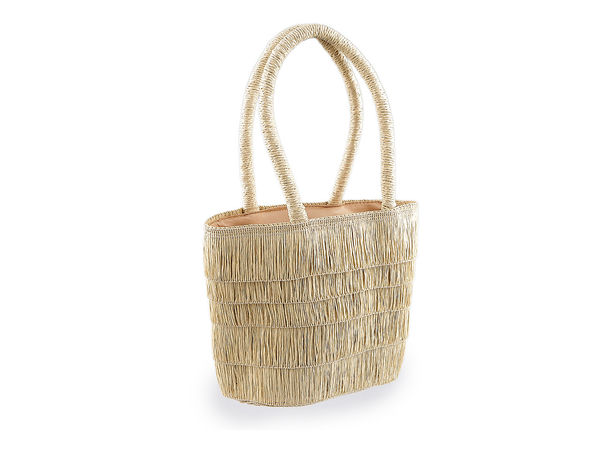 Premium Woven Summer Handbag with Fringes and Inner Pocket (20x16 cm)