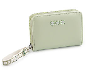 Kids' Compact Cat Embossed Zipper Wallet - Mini Purse with Card Slots & Silicone Wristlet