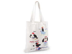 Premium Eco-Friendly Cotton Tote Bag with Double-Sided Dog Print (35 x 38 cm)