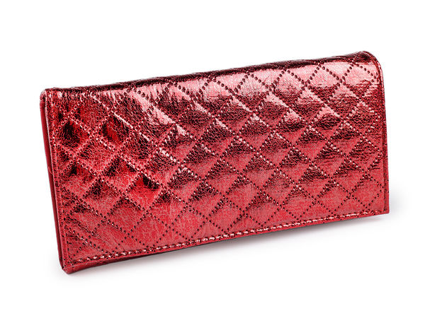 Women's Perforated Envelope Clutch Wallet - Multi-Compartment Organizer (9.5 x 19 cm)