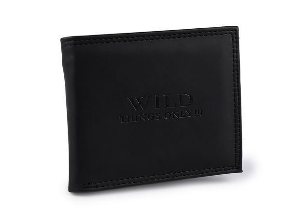 Men's Matte Black Bifold Wallet - Slim & Lightweight Organizer with 9 Card Slots, Zipped Bill Compartment, and Snap Coin Pocket (10 x 12 cm)
