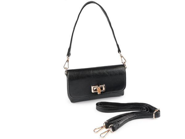 Elegant Vegan Leather Small Crossbody Bag with Wooden Clasp and Convertible Strap (12x18 cm)
