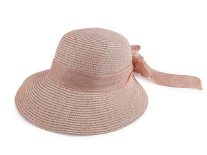 Women's Elegant Wide Brim Straw Sun Hat - Adjustable Summer Beach Hat with Fixed Bow