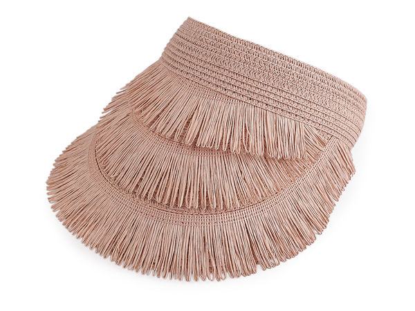 Women's Premium Fringed Paper Straw Sun Visor - Adjustable Wide Brim Summer Beach Hat